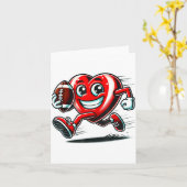 ハート アメリカンフットボール バレンタイン シャツ 女性 カード (黄色い花)