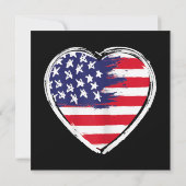 ハート アメリカ国旗 7月4日 愛国 アメリカ 星 招待状 (裏面)