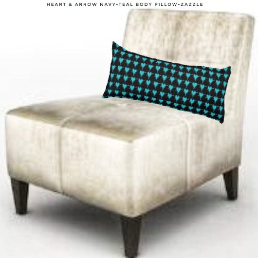 ハート&アロー – ネイビーティール（緑がかった色） ボディピロー