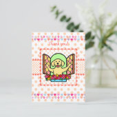 ハート(イエロー・ラブラドール・レトリーバー)にラボがある ポストカード (スタンド正面)