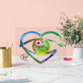 ハート イビルアイ アース ウォーターカラーアート アクリルサイン (ウェディング)