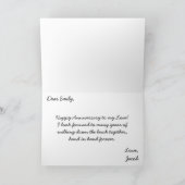 ハート・イン・サンド・ハッピーアニバーサリーカード カード (内部)