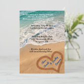 ハート・イン・ザ・サンドの結婚式招待状 招待状 (スタンド正面)
