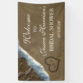 ハート・イン・ザ・サンド・ビーチ ブライダルシャワー 横断幕 (縦)