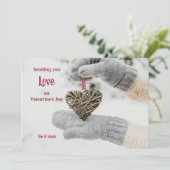 ハート・イン・ハンド・バレンタイン・カード 招待状 (スタンド正面)