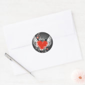 ハート&ウィングデザイン ラウンドシール (封筒)