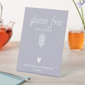 ハート&エレガントスクリプ結婚ト – Gluten Free Food 台座サイン (インサイチュ)