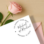 ハート&エレガントラウンドテキスト ウェディング リターン アドレス ラバースタンプ