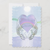 ハート、エンジェルの翼 & 海 招待状 (裏面)
