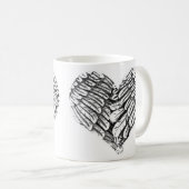 ハート、エンジェルウィングス、スピリチュアルマグ コーヒーマグカップ (正面右)