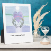 ハート、エンジェルウィングス&海 フォトプラーク (側面)