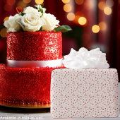 ハート - オフホワイトセメントに赤とピンクのオンブル ラッピングペーパー