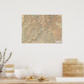 ハート・オブ・カニョンランズ（ユタ）の地図ポスター ポスター (キッチン)