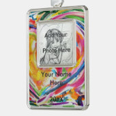 ハート・オブ・ジョイカスタムーパーソナライズされた・フォトオーナメント シルバープレートフレームオーナメント (左)