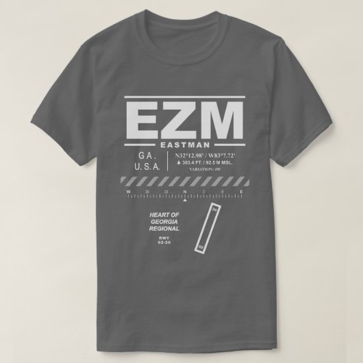 ハート・オブ・ジョージア地方空港第EZM Tシャツ (デザイン正面)