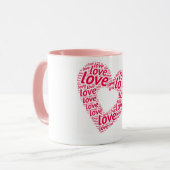 ハート・オブ・ラブタイポグラフィ マグカップ (正面左)