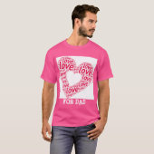 ハート・オブ・ラブタイポグラフィ Tシャツ (正面フル)