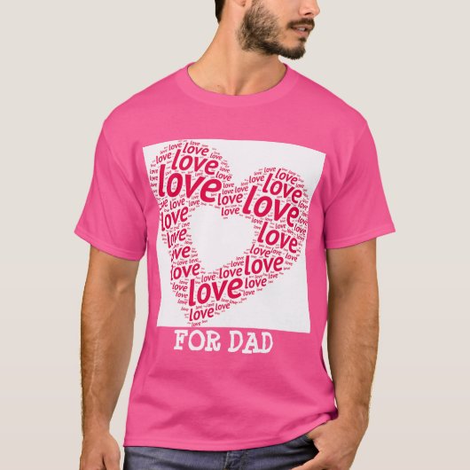 ハート・オブ・ラブタイポグラフィ Tシャツ (正面)