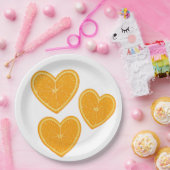 ハート オレンジ ペーパー プレート – シトラス パーティー デコレーション (パーティー)