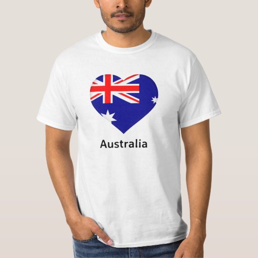 ハート – オーストラリア国旗 Tシャツ (正面)