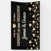 ハート！ オーダーメイドの婚約おめでとうバナー 横断幕 (縦)