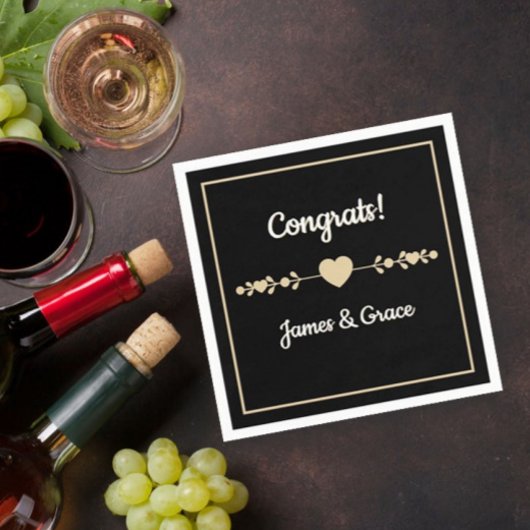 ハート！ オーダーメイドエンゲージメントパーティー スタンダードカクテルナプキン