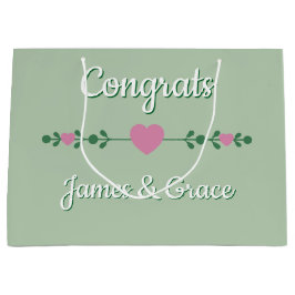 ハート！ オーダーメイドエンゲージメント/ウェディング ラージペーパーバッグ