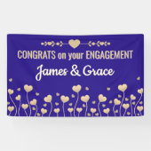 ハート！ オーダーメイド 婚約 おめでとう バナー 横断幕 (横)