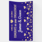 ハート！ オーダーメイド 婚約 おめでとう バナー 横断幕 (縦)