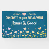 ハート！ オーダーメイド 婚約 おめでとう バナー 横断幕 (横)