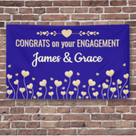 ハート！ オーダーメイド 婚約 おめでとう バナー 横断幕