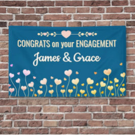 ハート！ オーダーメイド 婚約 おめでとう バナー 横断幕
