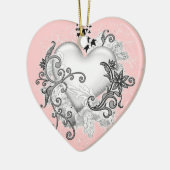 ハート（カスタマイズ） セラミックオーナメント (左)