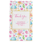 ハート・カップケーキ水彩模様業 スモールペーパーバッグ (正面)