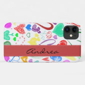 ハート、カラフルハート、名前のパターン Case-Mate iPhoneケース (裏面(横))