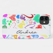 ハート、カラフルハート、名前のパターン Case-Mate iPhoneケース (裏面(横))