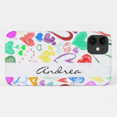 ハート、カラフルハート、名前のパターン Case-Mate iPhoneケース (裏面(横))