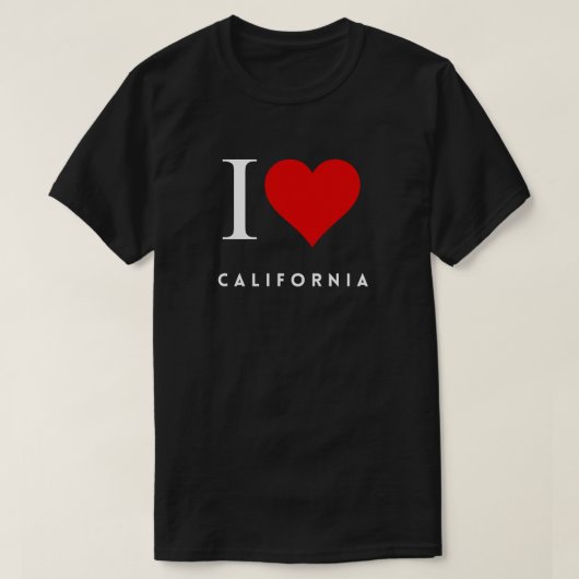 ハート カリフォルニア ブラック メンズ Tシャツ (デザイン正面)