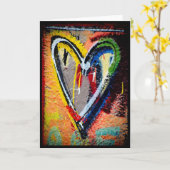 ハート カード (黄色い花)