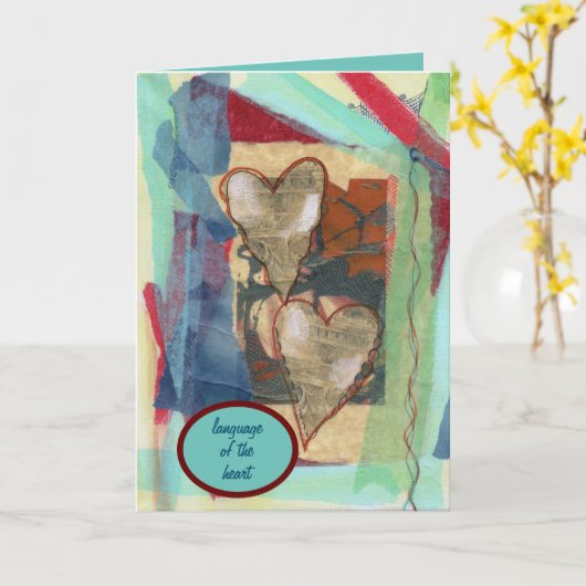 「ハート」 カード (黄色い花)