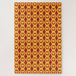 ハート ガーネット ゴールド 六角形 パターン ジグソーパズル