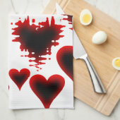 ハート キッチンタオル (四つ折り)