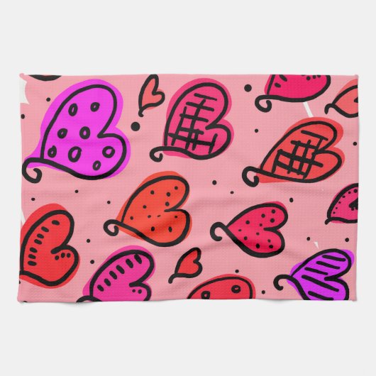 ハート キッチンタオル (横)