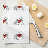 ハート キッチンタオル (四つ折り)