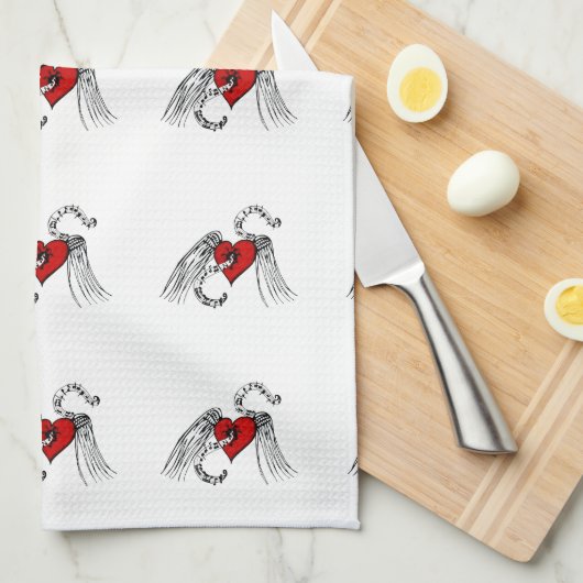 ハート キッチンタオル (四つ折り)