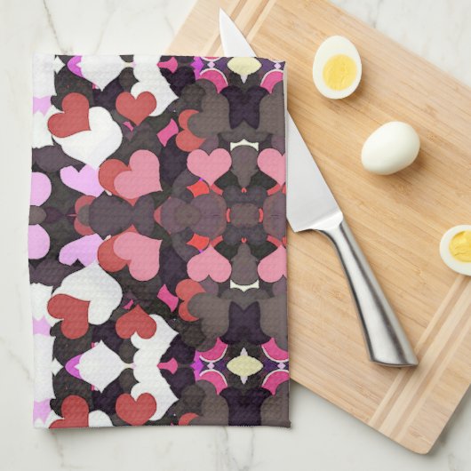 ハート キッチンタオル (四つ折り)