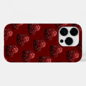 ハート ギラギラ スパークル 模様 ダークレッド バレンタイン Case-Mate iPhoneケース (裏面 (横))