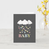 ハート+クラウドニュートラルベビーカード カード (黄色い花)