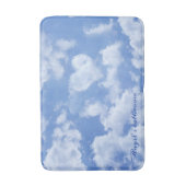 ハート クラウド スカイ キュート モダン ブルー あなたの名前を入力してください バスマット (正面縦)