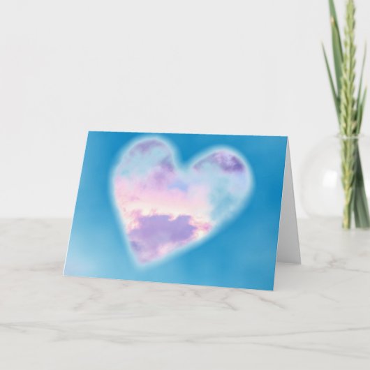 ハート クラウド 折りたたみ式グリーティングカード カード (正面)
